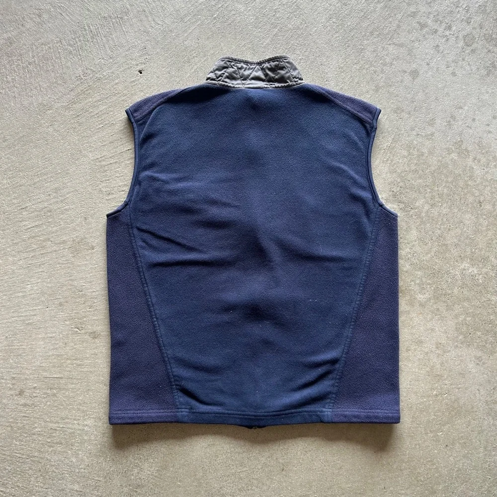 Vintage The North Face Fleece Vest Mens Size Large Navy Blue Full Zip Jacket TNF